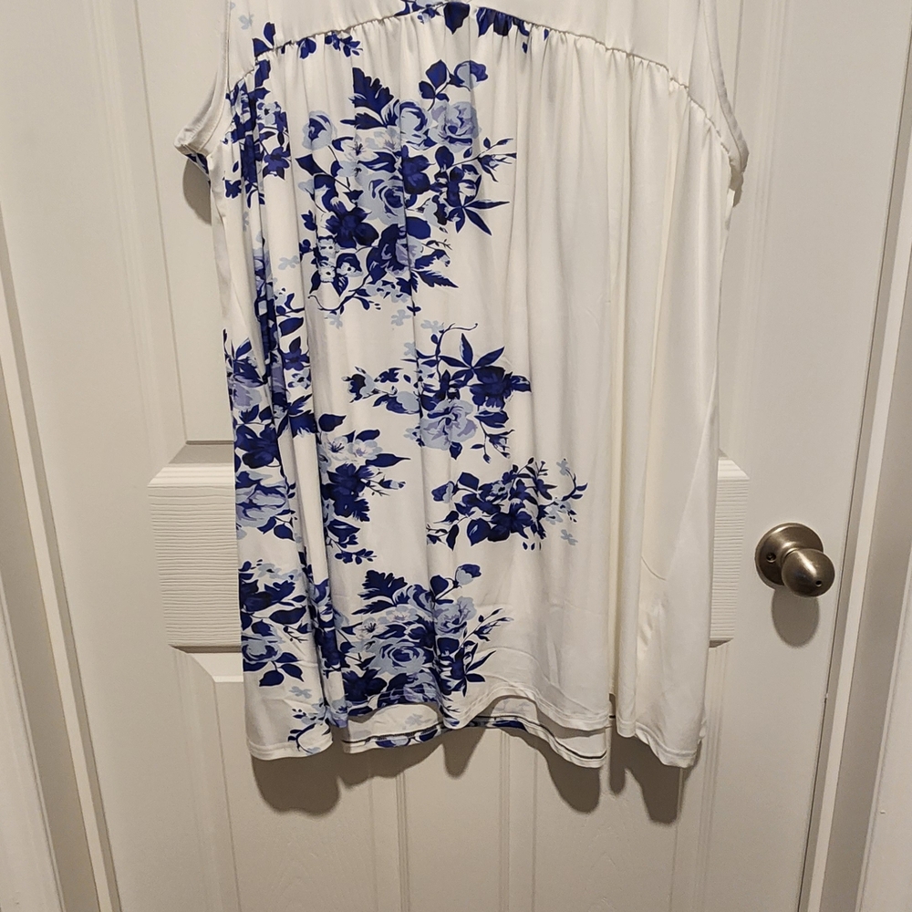 Lily White Dress with Blue Accents